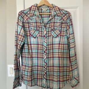 Ariat Pink Plaid Snap Button Shirt